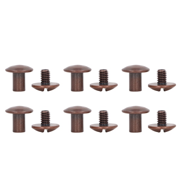 200 set Bokbindningsskruv Enhetlig beläggning Böjda ytor Mässing Galvaniseringsbehandling Chicago Screws Sortiment Set Röd Brons