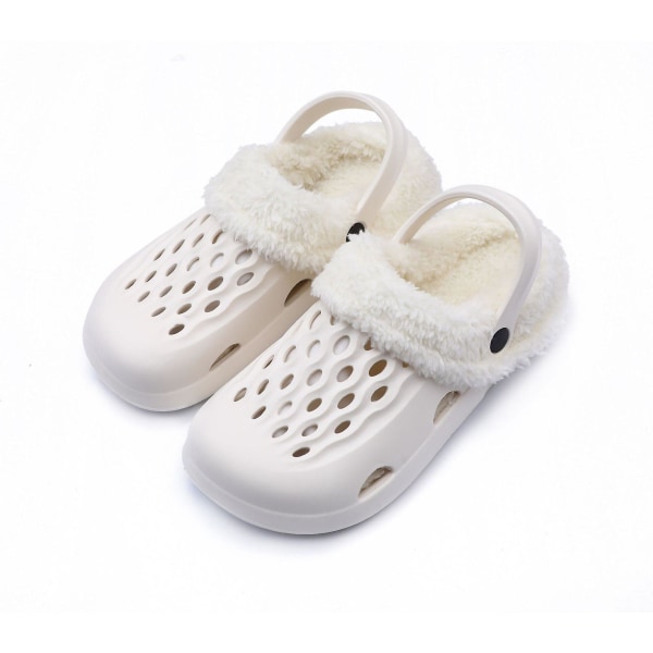 Valkoiset naisten fleece Croc -kengät 37-38