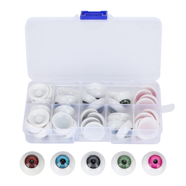 Dockögon Halvrunda Plastögon Färgglada DIY Björn Hantverksmaterial Halloween Tillbehör 20MM 40st