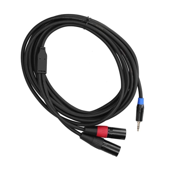 3,5 mm Stereo Han til Dobbelt 2 XLR Han Stik Konverter Audio Adapter Kabel Ledning 5M