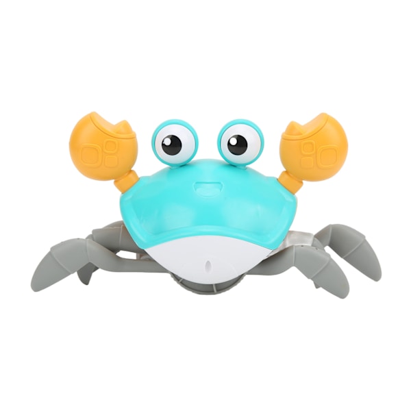 Crab Crawling Toy USB Uppladdningsbar automatiskt undvik hinder Krypande krabba babyleksak med musik och ljusblått