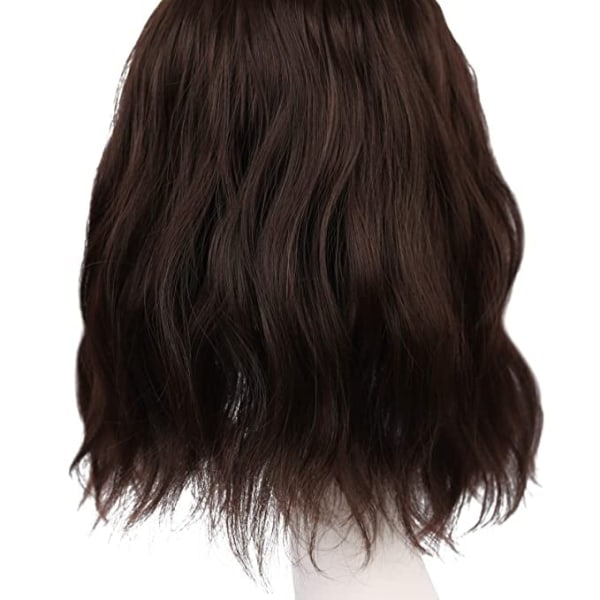 18 Syntetisk Wiglet Hair Topper med rak lugg 3 Clips i vågigt lockigt hårförlängning Hårstängning Hårstycken för kvinnor - Svart Brun