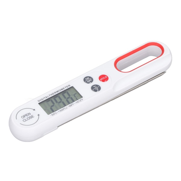 Digital mattermometer Omedelbart avläsning Exakt hopfällbar mat BBQ Grill Matlagningstemperaturmätare med batteri vitt