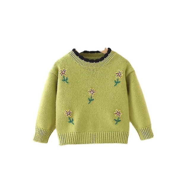 Langermet genser for barn Langermet strikket genser GREEN 110CM