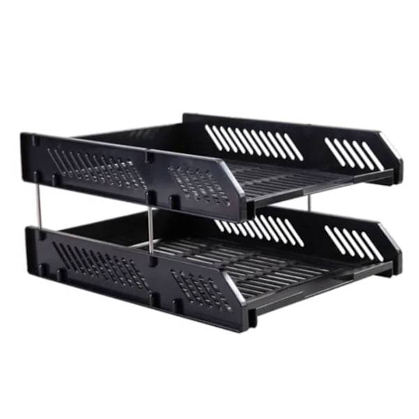 2-lags Papirkurv Organizer Stor Kapacitet Hul Desktop Fil Organizer til Hjem Skole Kontor