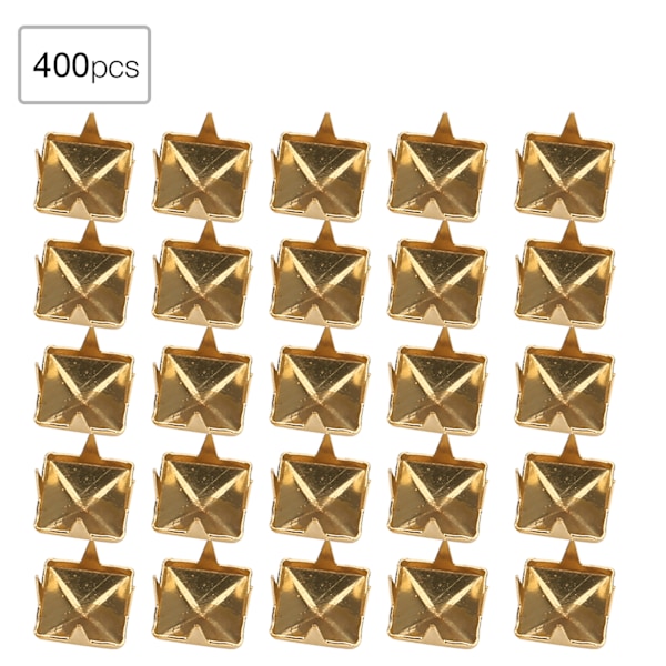 400 kpl 4MM-7MM DIY Nahka käsityö Spike Nitar Neliömäiset Spike Nauloja Laukut Kengät Vyö Tarvikkeet Kulta 7mm