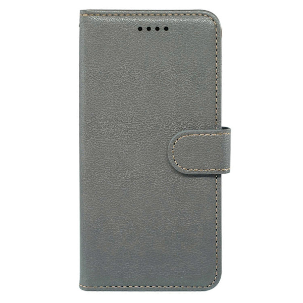 【NX】Compatible with iPhone 17 Case, RFID Blocking Wallet, Lychee Textured Leather Case, Magnetic Buckle, Grey Grey Grey