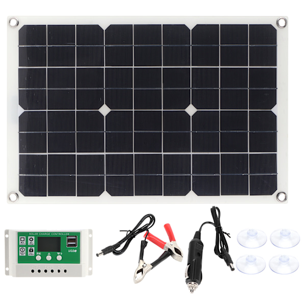 20W solpanelssats monokristallin fotovoltaisk solcellsladdningskontroll för nödsituationer