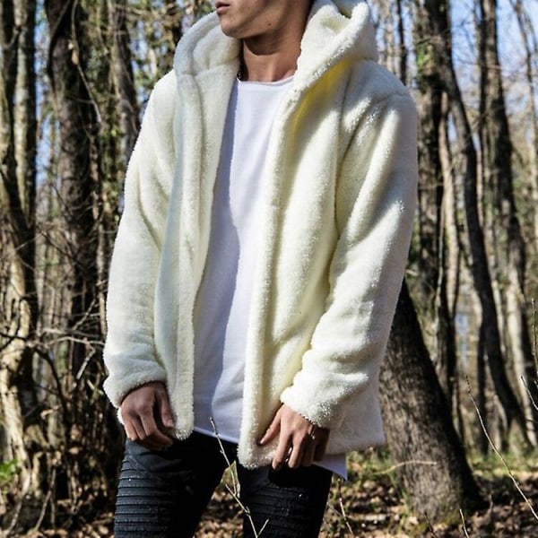 Män Vinter Nalle Fleece Päls Fluffy Coat Jackor Jumper Ytterkläder Oversized Varma Höst Ytterkläder Plysch långärmade jackor