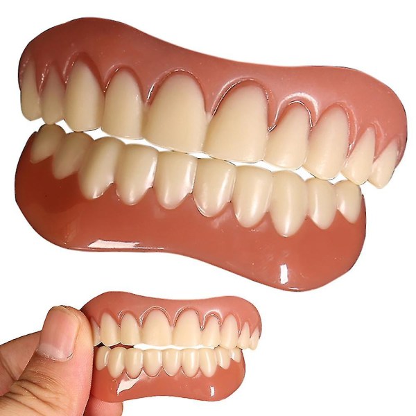 Falske tænder Snap On Instant Protes Smile Finers Kosmetiske tænder Tandpleje Upper Lower Veneers Set