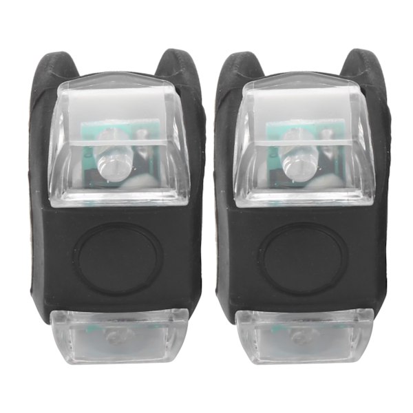 2 stk Cykel LED-lys Foran Bagage Cykling Advarselslys Vandafvisende 3 lystilstande Sort