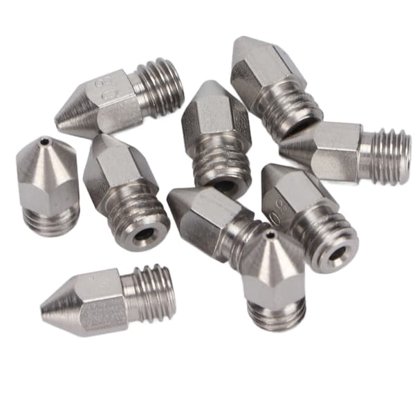 【NX】10 stk. 3D-printerdyser MK8 rustfrit stål 1,75 mm ekstruder printhoveddele tilbehør 0,8 mm