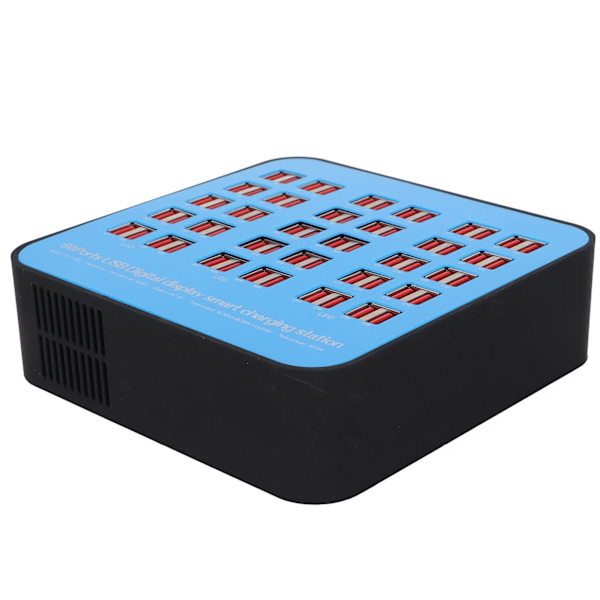 300W 60-porttinen USB-pikalatausasema Matkapöytä USB-pikalaturi Moniporttinen latausasema 100‑240VEU-liitäntä