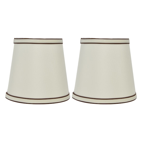 2 stk stoff lampeskjerm europeisk stil lampeskjerm for E14 skrue bordlampe lysekrone vegglampe beige