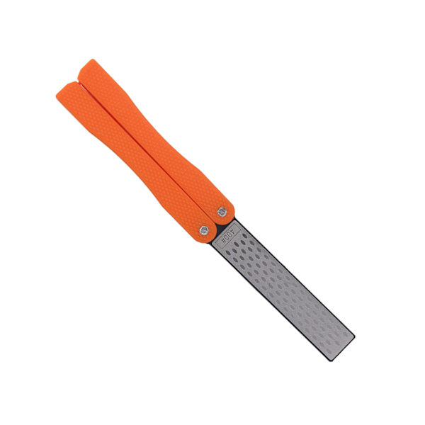 Knivslipare Vikbar fläktformad Adamas Material Lätt bärbar knivslip för utomhusbruk Orange