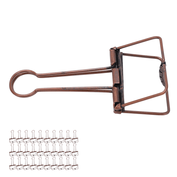 30 stk. Wire Binder Clips 5 cm Hul Strong Clamping Multi Purpose Små Binder Clips til Noter Billetter Papirer Lilla Bronze