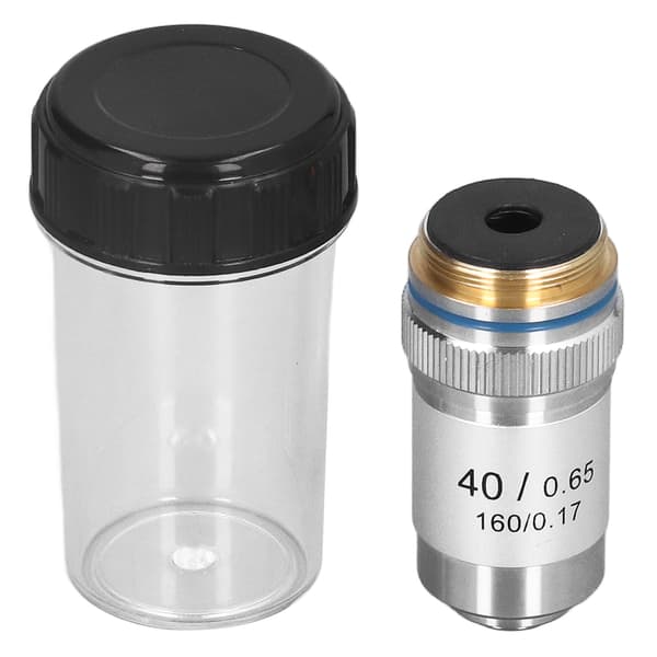 Akromatisk mikroskopobjektiv 40X høj forstørrelse 20,2 mm interface standard RMS sølv