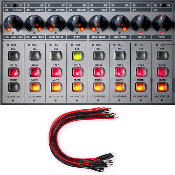 50 stk. Diode Kablet Lysende Rundt Hode Fremhev Rett Plugg LED-perler 12V 3mm
