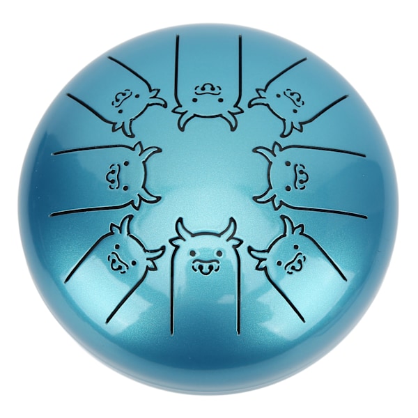Tongue Drum 5.5in 8 Notes Chakra Tank Alloy Animal Pattern Percussion Instrument