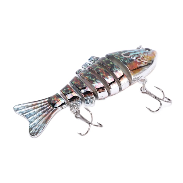 Lure Multi Jointed Swimbait Flersektionigt Fiskehårdbete med 2 Krokar för Bass Öring Sötvattensaltvatten2#