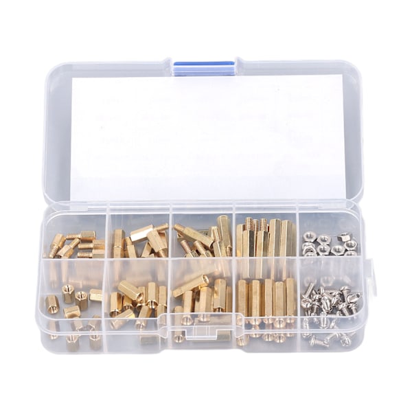 120 stk M3 Standoff Kit Messing Standard Sekskantmutter Standoff Kit for Bilelektronikk