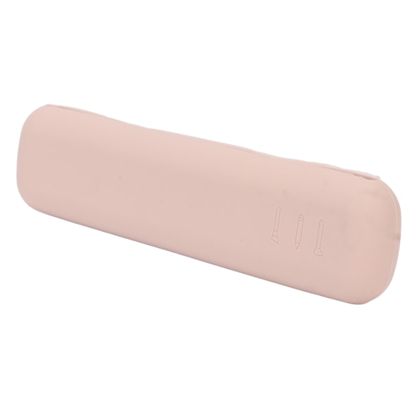 Silikon kosmetisk borstväska Bärbar magnetisk spänne Mjuk silikonborsthållare för resor Beige