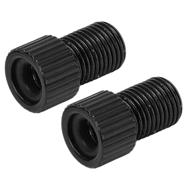 2 stk/sæt Presta til Schrader cykelventilomformer Slidstærk mountainbike pumpe adapter Sort