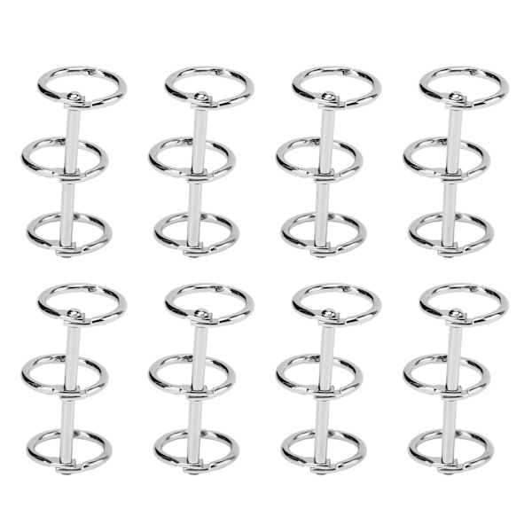 Pärmringar Återanvändbara 3-håls elektropläterade metall DIY Hand Account Papper LösbladsbindningsringarSilver