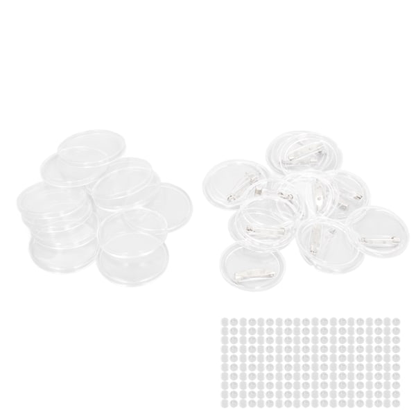 100 set Blank Badge Making Kit 25 mm Transparent slitstark Utsökt utförande Knapp Badge Maker Set för gör-det-själv hantverk