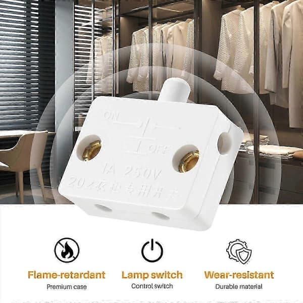 st dörr-LED-brytare för garderobsbelysning, elektriska lampbrytare White