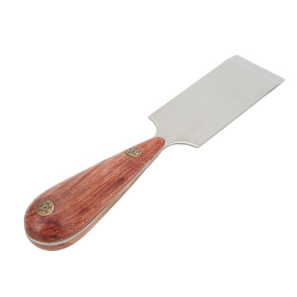 Skidkniv i läder Robust rostfritt stål platt trähandtag Läderkniv DIY läderkantskärverktyg
