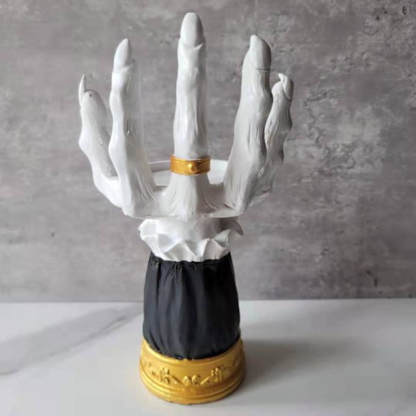 Halloween Ljusstake Häxa Handformad Harts Ljusstake Desktop Ornament Dekor