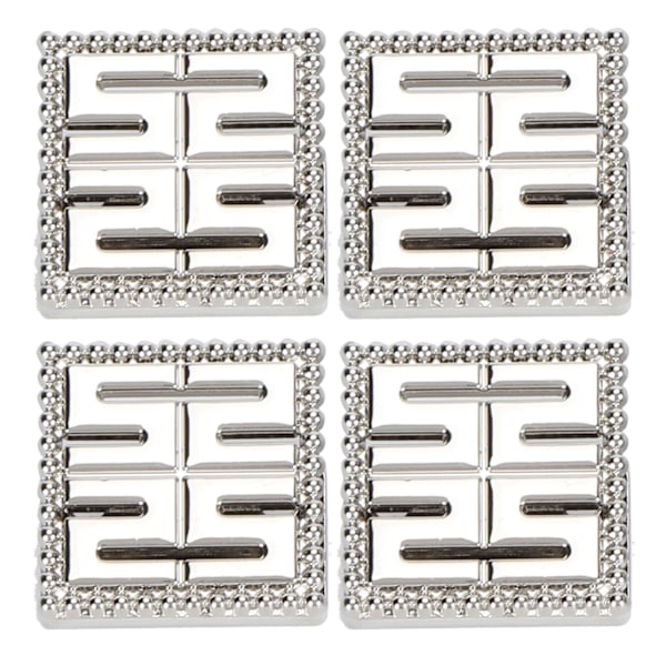 4 Set Metall Dekorativt Spänne Karaktär Läderartiklar Bagage Jeans DIY Tillbehör Silver B01-51-52065