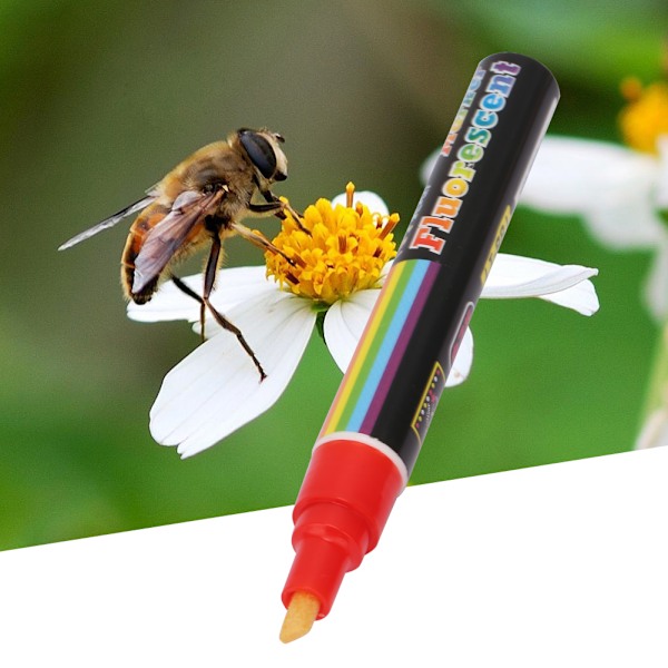 Högkvalitativ Plast Bee Queen Marker Pen Mark Paint Tool Biskötselverktyg 8 färger (röd)