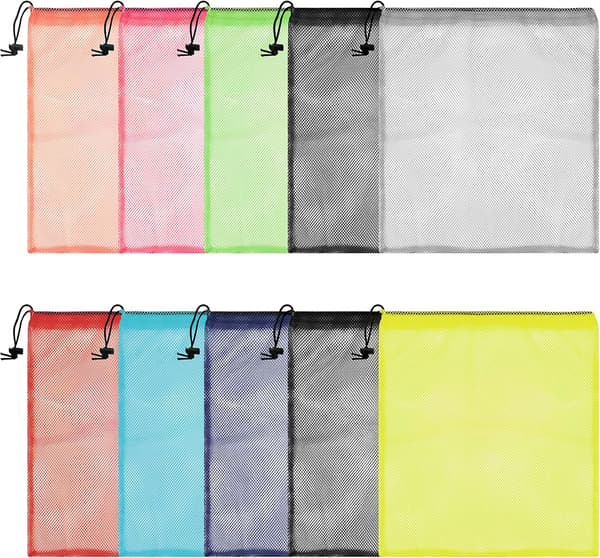 Mesh Laundry Bags, 10 pcs. Multicolor Travel Laundry Bag and Drawstring Laundry Bag Set