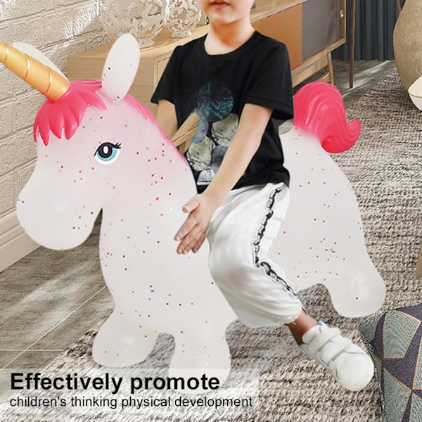 Häst Hoppande Uppblåsbar Djur Ride On Leksak med Pump Presenter för Barn Pojkar Flickor