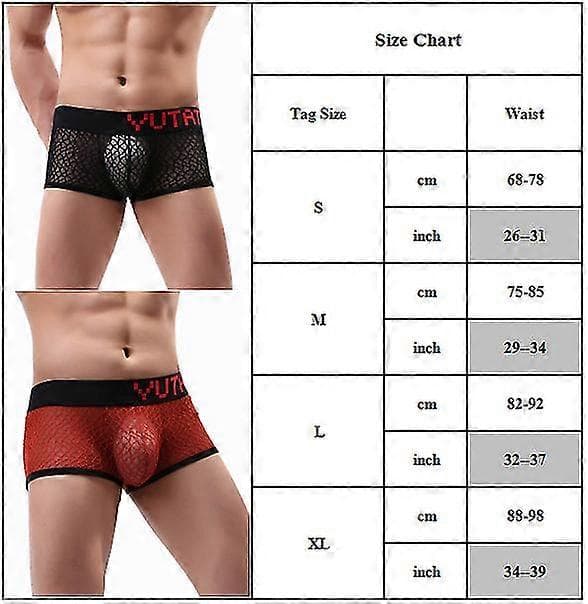 Herre Mesh Pustende Boxershorts Undertøy Truser Bulge Pouch Truser Black S