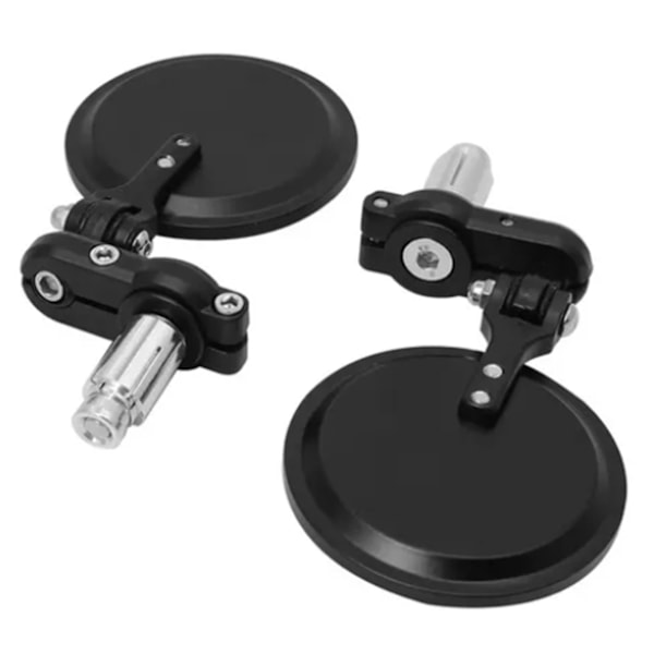 2 st MC-backspegel Runda Vikbara Styrändespegel Sidospegel Svart för 7/8 tum Yttre Diameter Styre