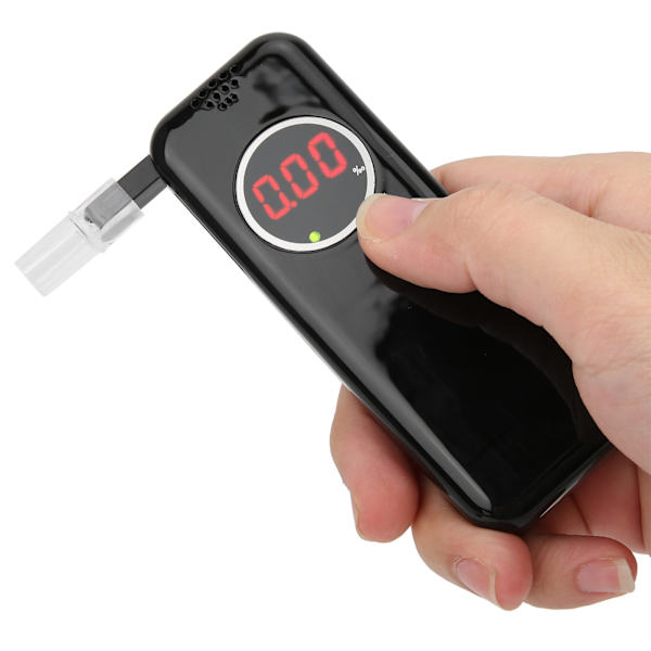 Digital pustetester LCD-skjerm utåndingsanalysator promillemåler testverktøy med munnstykke Svart