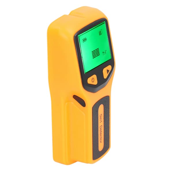Stud Finder vægscannersensor 5 i 1 detektor HD LCD-skærm Kompatibel med træ AC-ledning midterkant gul
