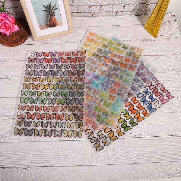 4 kpl Kynsien ja Korvien Lämpö kutistuva DIY Käsintehty 3D Perhonen Muotoinen Koriste