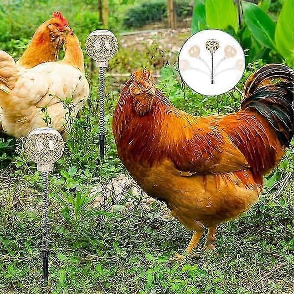st foderautomat kyllingefoderautomat kyllingelegetøj med fjeder kylling langsom foderautomat afviser kedsomhed holder kyllinger i godt humør fjerkræ 4pcs