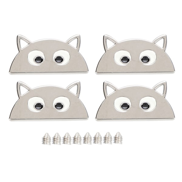 4 st Metallspännen Tecknad Halvcirkelmönster DIY Läder Bagagefäste Dekoration Silver B01-51-52055