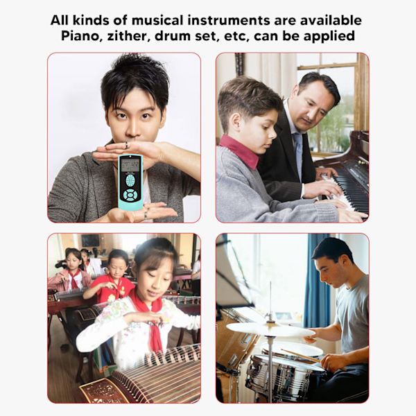 Elektronisk Metronom Uppladdningsbar Hög Noggrannhet Universal Digital Metronom för Gitarr Violin Piano Grön