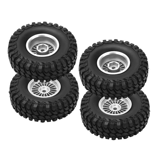 4 kpl RC-ajoneuvon renkaat Renkasetti 55 mm alumiini etu- ja takarenkaat Axial SCX24 1/24 RC-auto Crawler Hopea