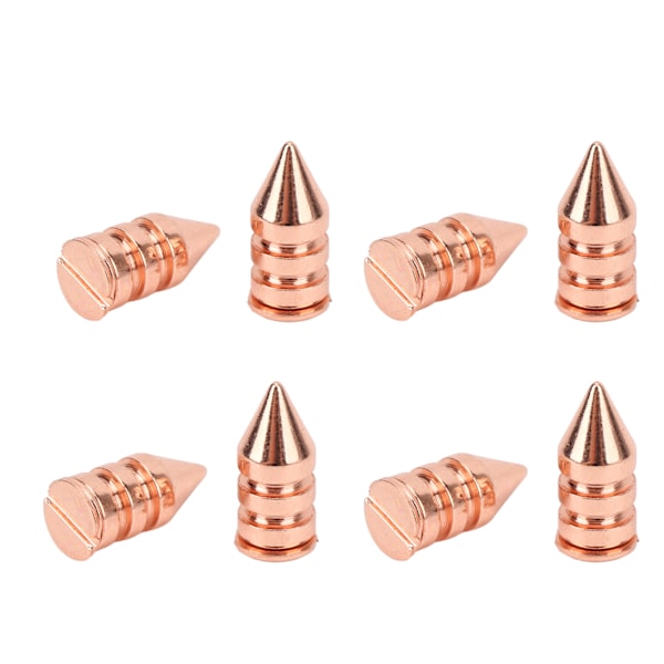 Klædspiger Roséguld Dobbeltlag Hexagon Messingkon Spikes DIY Håndværk Punkstil Spike Nitter til Sko Pakke 7x15MM