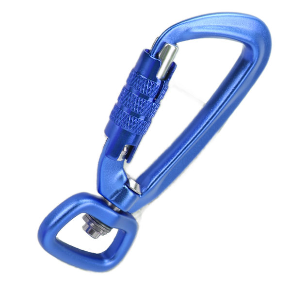 Karbinhake Clip Auto Locking Square Bottom 360 Rotationskrok Tillbehör för Hundkoppel Hängmattor Ryggsäckar Blå