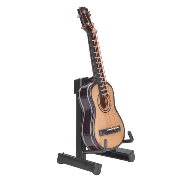 Miniatyr klassisk gitarrmodell Mini tre gitarrmodell dekorasjon Musikkinstrument Modell 8cm