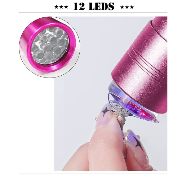 Mini UV Light -kynsienkuivausrumpu kynsille, Mini UV Led -kynsilamppupuristin silikonipäällä, kannettava pieni UV-valo geelikynsille, täydellisesti litistetty kynsi Ac