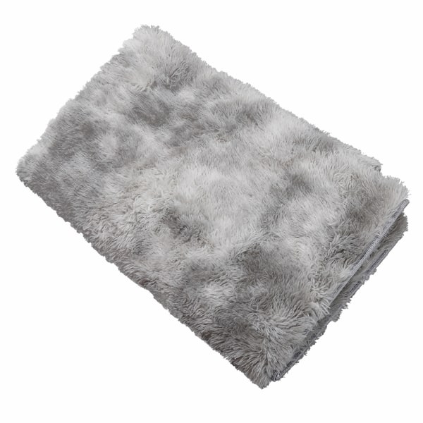 Lysegrå 140*200cm gradient tie-dye tæppe langhåret nordisk enkelt tæppe sofa stue tie-dye tæppe